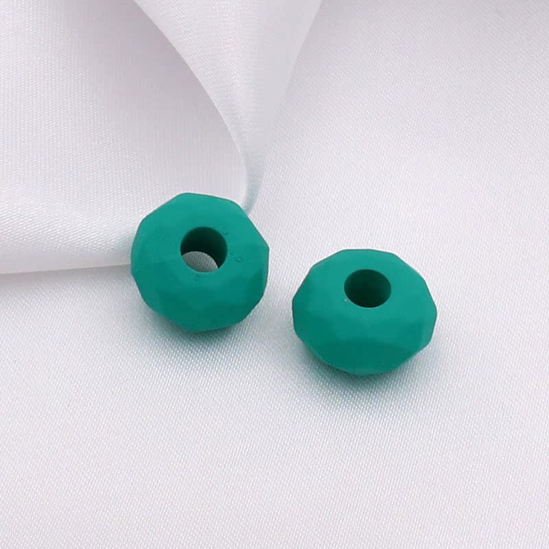 Acrylic Faceted Spacer Beads 14mm Rubberized Finish 40pcs 12