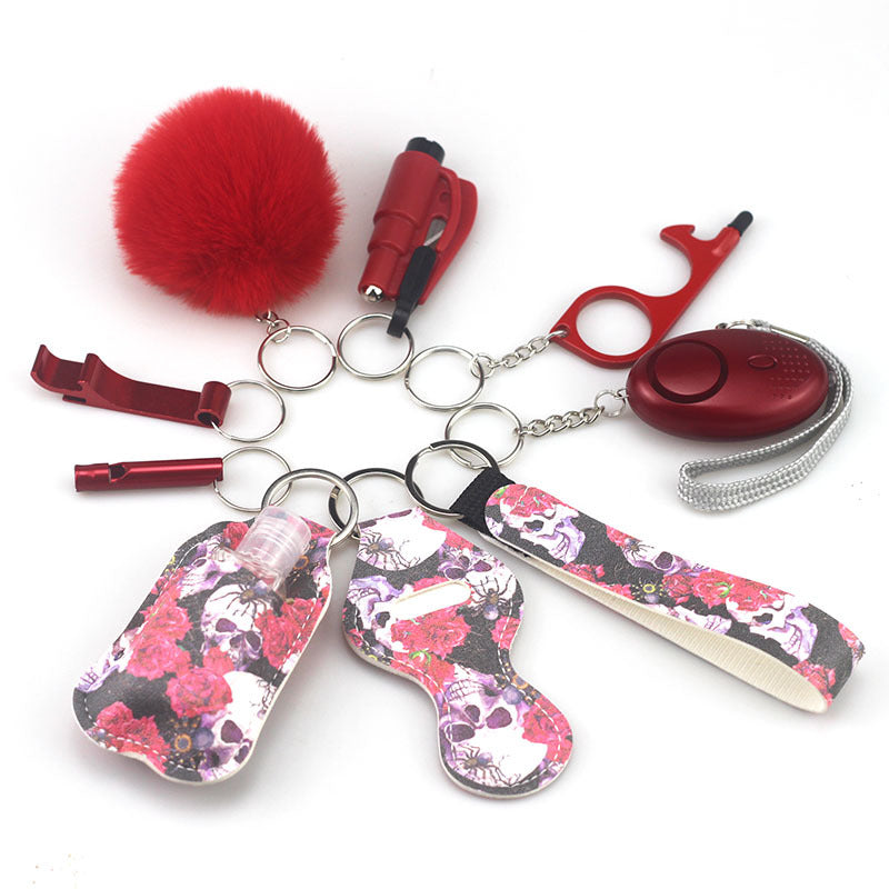 Self Defense Alarm Pompom Keychain Outdoor Safety 10 Pack 11