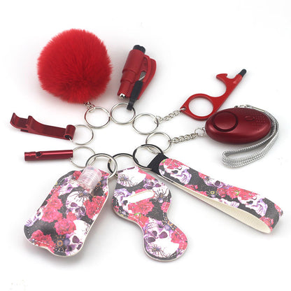 Self Defense Alarm Pompom Keychain Outdoor Safety 10 Pack 11