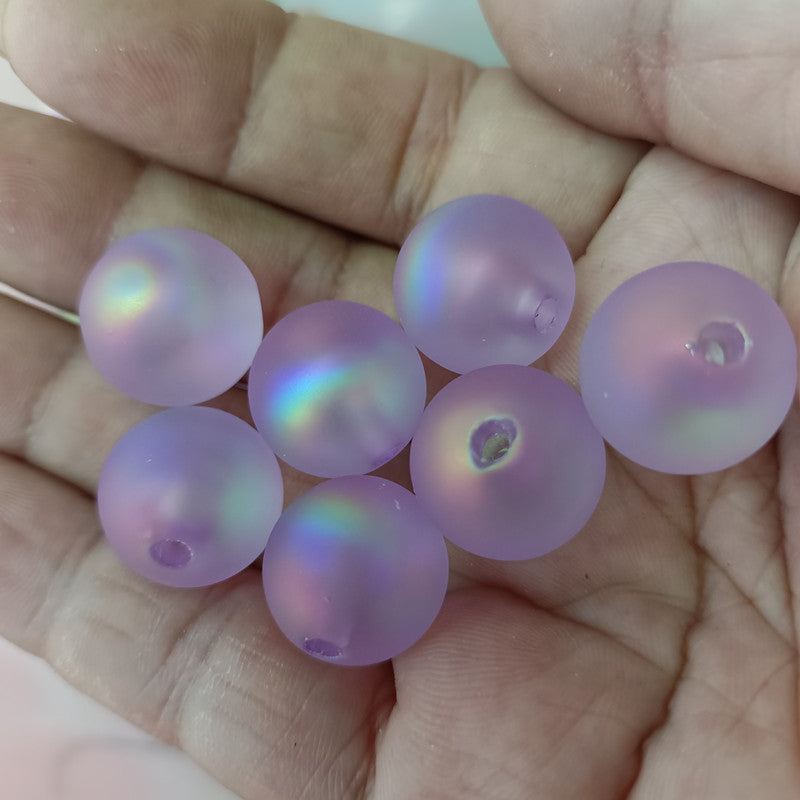 Matte Iridescent Mermaid Acrylic Round Beads 16mm 100pcs 7