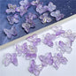 Czech Glass Beads Butterfly 11mm Translucent Purple Blue Pink 50pcs 21