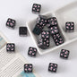 Acrylic Square Beads 14mm Black and White Tone 10pcs 7