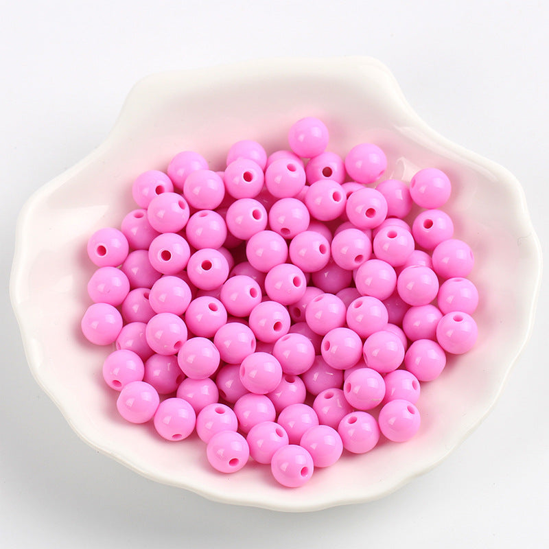 Solid Color Round Acrylic Beads 6mm Glossy Finish 600pcs 7
