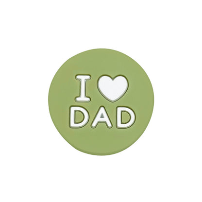 Silicone Focal Beads I Love Dad Embossed Text Solid Color 20pcs 9