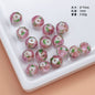 Lampwork Glass Beads Floral Pink Tone Translucent Faceted 4pcs 10