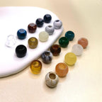 Vintage Acrylic Large Hole Beads 10-11.6mm Earth Tone Crackle 1pc 2