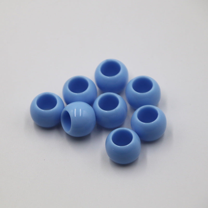 Macaron Acrylic Beads 18mm Large Hole Glossy Mixed Colors 30pcs 17