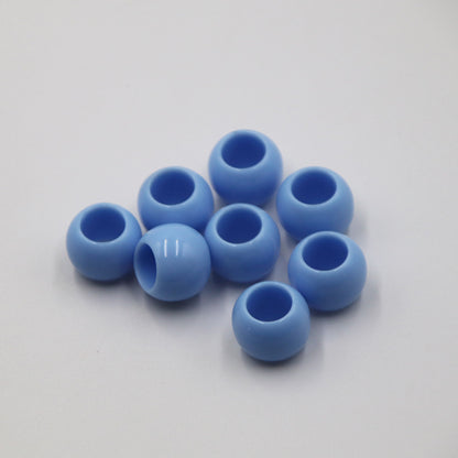 Macaron Acrylic Beads 18mm Large Hole Glossy Mixed Colors 30pcs 17