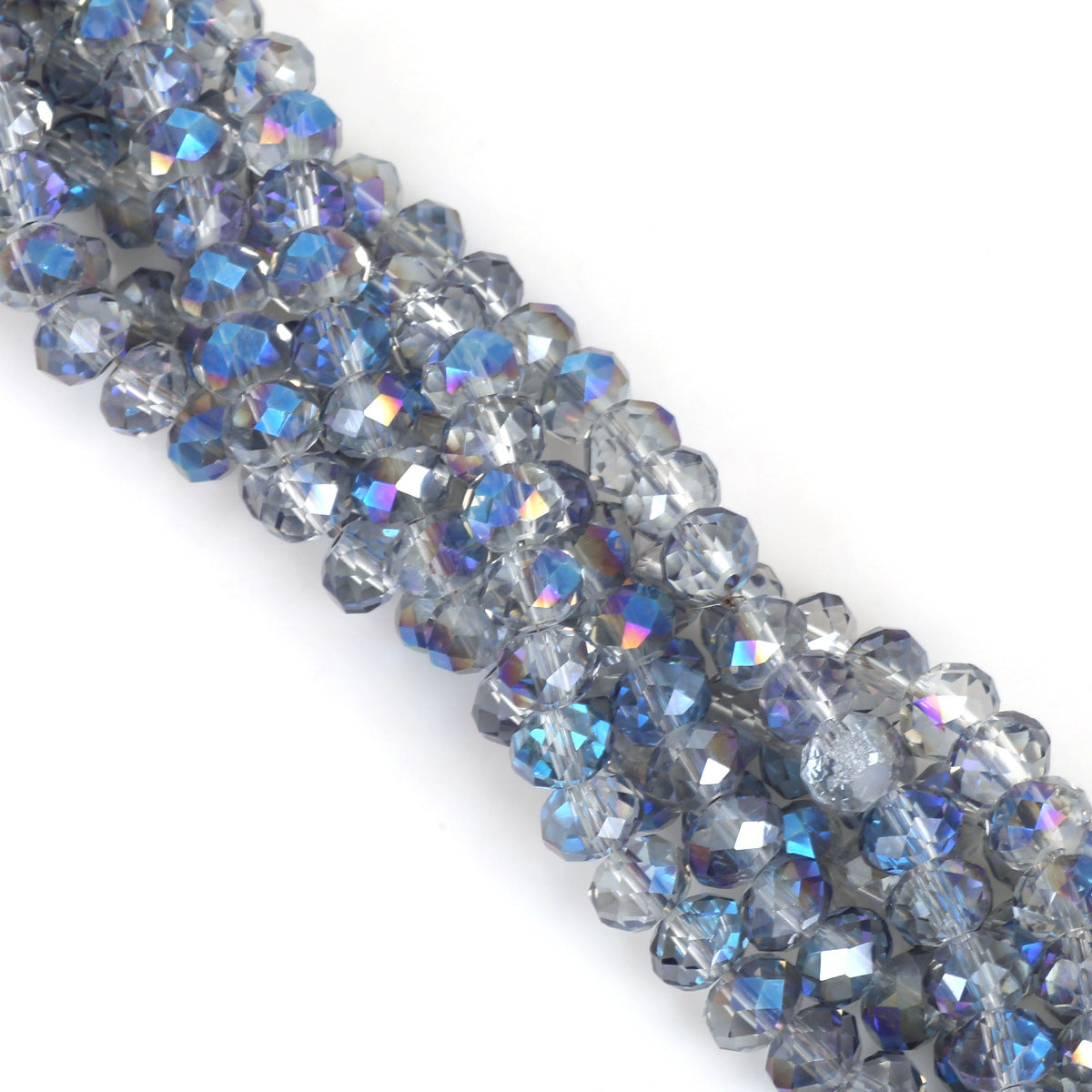 Glass Faceted Spacer Beads 8mm Iridescent Plating 25