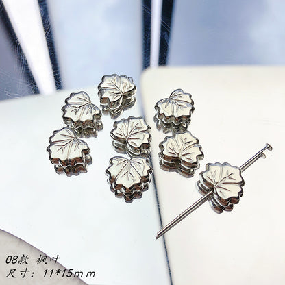 Flower Acrylic Beads Glossy Silver Tone Floral Detail CCB Plastic 100pcs 13