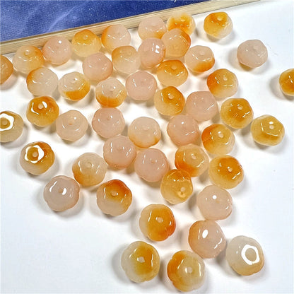 Czech Glass Beads Pumpkin 8mm x 6mm Green Jade Color 50pcs 7