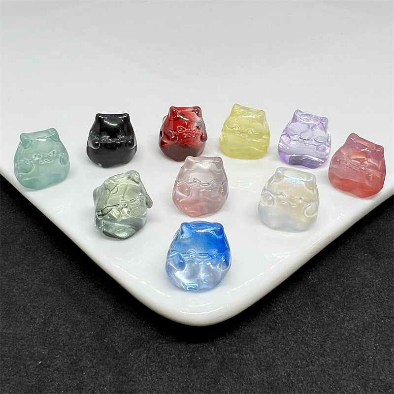 Devil Glass Beads 14mm Transparent Multicolor Small 100pcs