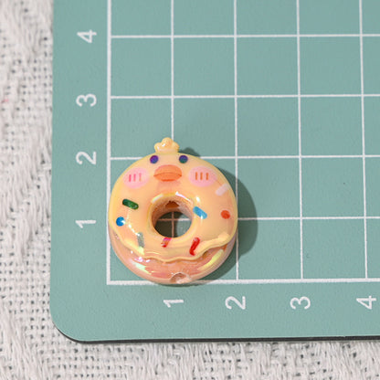 Animal Donut Resin Beads 20mm Glossy Pastel Shimmer 10pcs 3