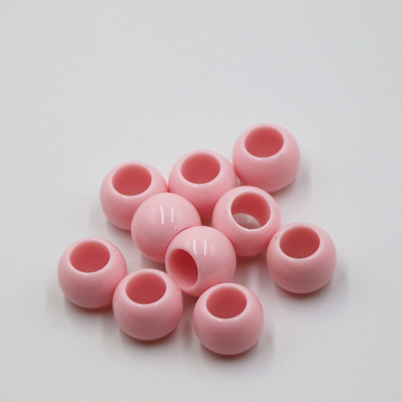 Macaron Acrylic Beads 18mm Large Hole Glossy Mixed Colors 30pcs 16