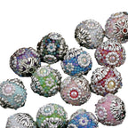 Embellished Bubblegum Beads 17mm Antique Nepal Style 5pcs 5