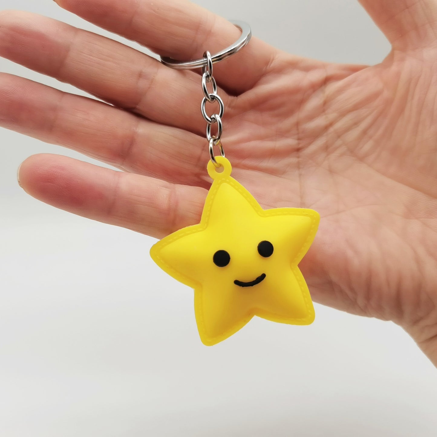 PVC Sun Moon Star Keychain Colorful Weather Shapes with Playful Faces 2