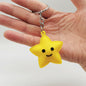 PVC Sun Moon Star Keychain Colorful Weather Shapes with Playful Faces 2