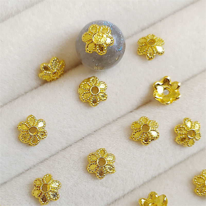 Alloy Flower Bead Caps 5.5 8mm Vintage Six Petal Tibetan 100pcs 6