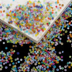 Frosted Transparent Seed Glass Beads 3mm Mixed Colors 1400pcs 2