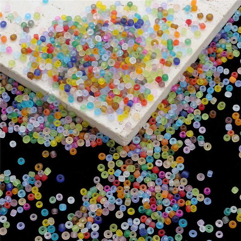 Frosted Transparent Seed Glass Beads 3mm Mixed Colors 1400pcs 2