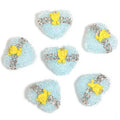 Crown Bear Heart Rhinestone Beads 17x21mm Colorful 5pcs 6