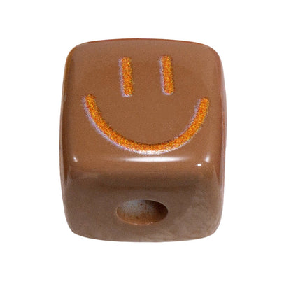 Colorful Smiling Face Acrylic Square Beads 14mm 10pcs 14