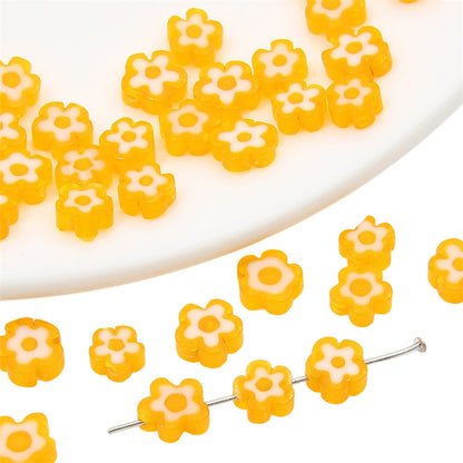 Millefiori Plum Flower Glass Beads 6mm Colorful Mixed 20pcs 11