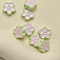 Flower Metal Beads 10mm Baking Painted Two-Color Zinc Alloy 10pcs 6