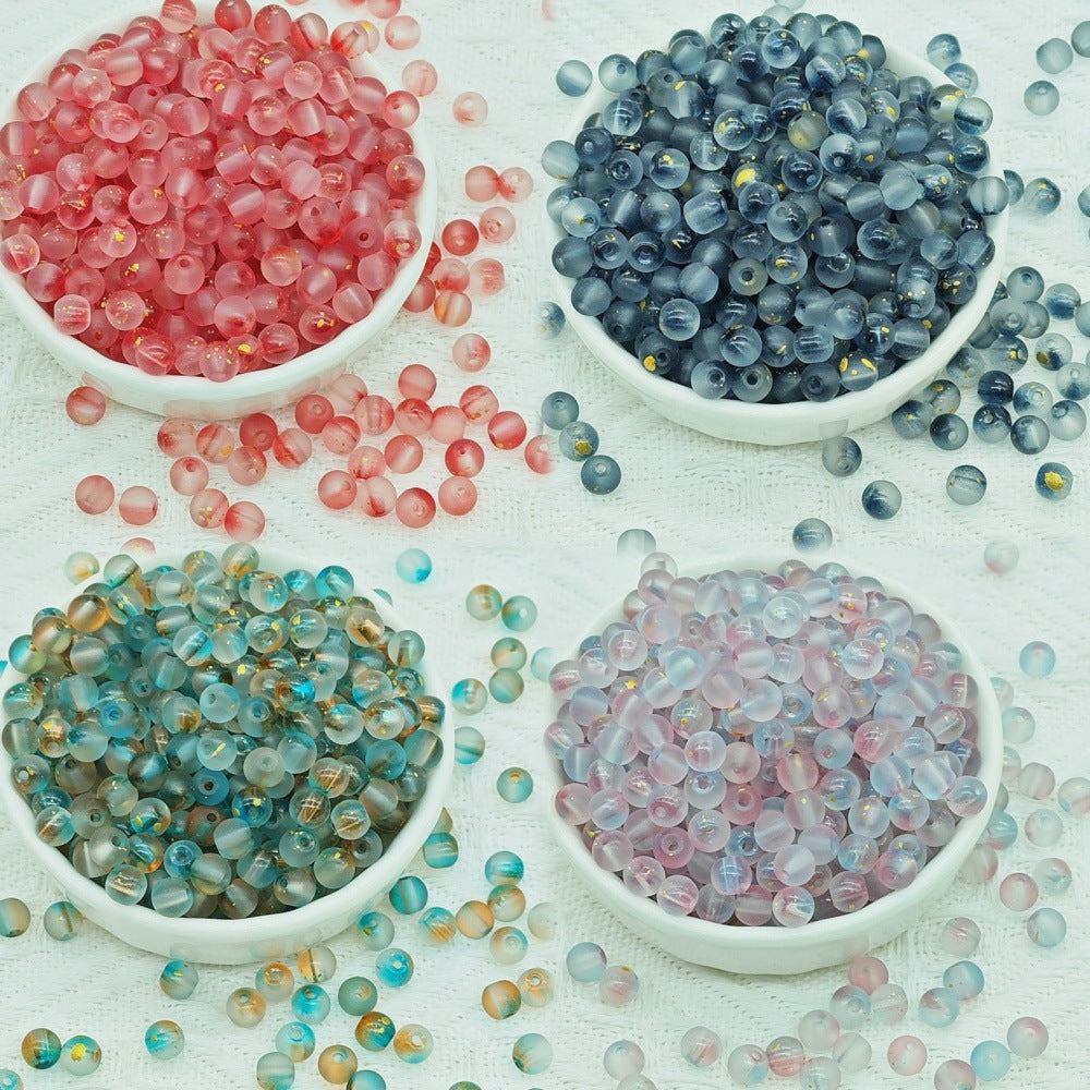 Transparent Frosted Glass Beads 6mm Assorted Colors 50pcs 4