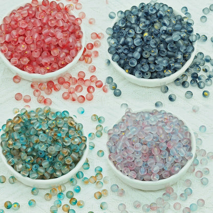 Transparent Frosted Glass Beads 6mm Assorted Colors 50pcs 4