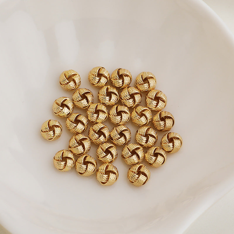 Brass Rope-Shaped Spacer Beads Coarse Texture 20pcs 4