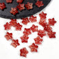 Czech Glass Beads Flower Five Petal 12mm Red Gold Spring 50pcs