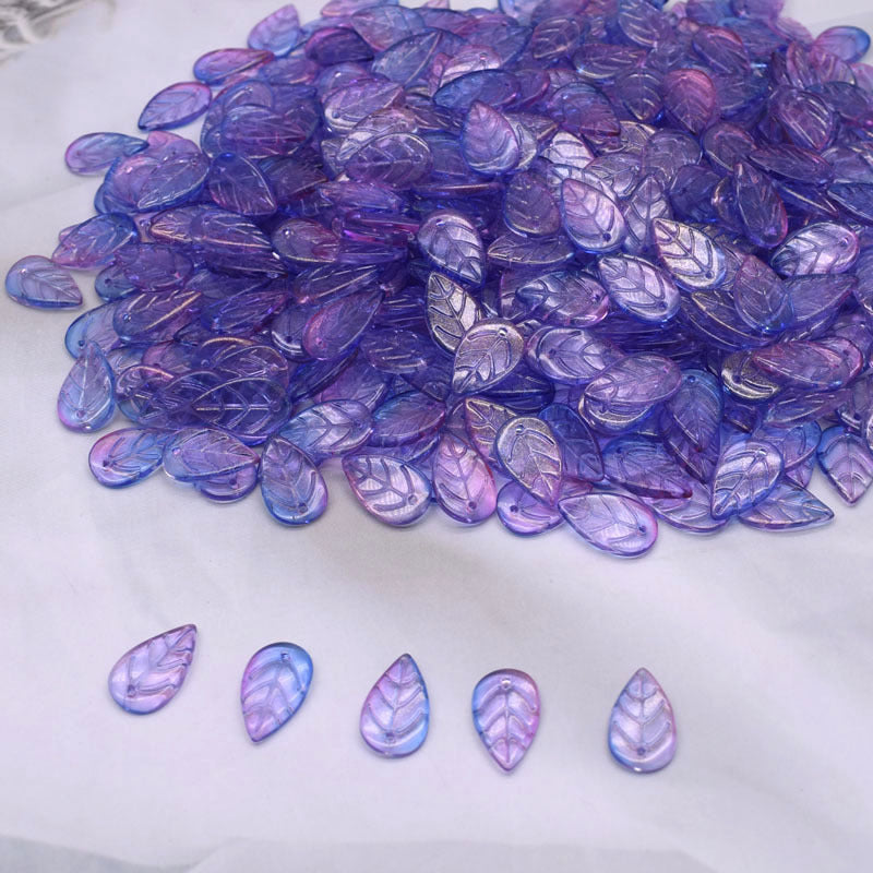 Vintage Czech Glass Leaf Glass Beads 11x18mm 100pcs 15