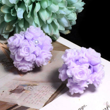 Matte Floral Bubblegum Beads 25mm Rose Cluster Polymer Clay 5pcs 9