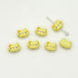 Kitten Metal Beads 12mm Baking Painted Colorful 10pcs 6