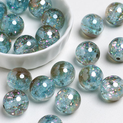 Shimmer Glitter Filled Resin Beads 16mm Round Mixed Colors 10pcs 10