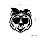 Silicone Focal Beads Tiger Bold Black Details Bow 20pcs