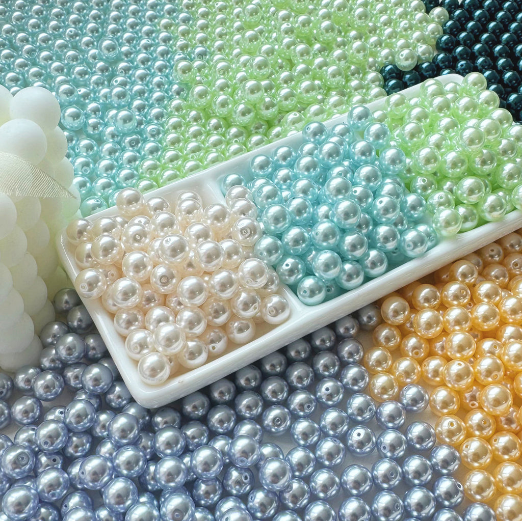 Pearl Glass Beads 8mm Glossy Pastel Smooth Finish 30pcs 3