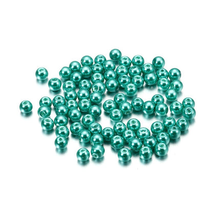 Pearl Glass Beads 8mm Imitation Smooth Glossy Mixed Colors 100pcs 18