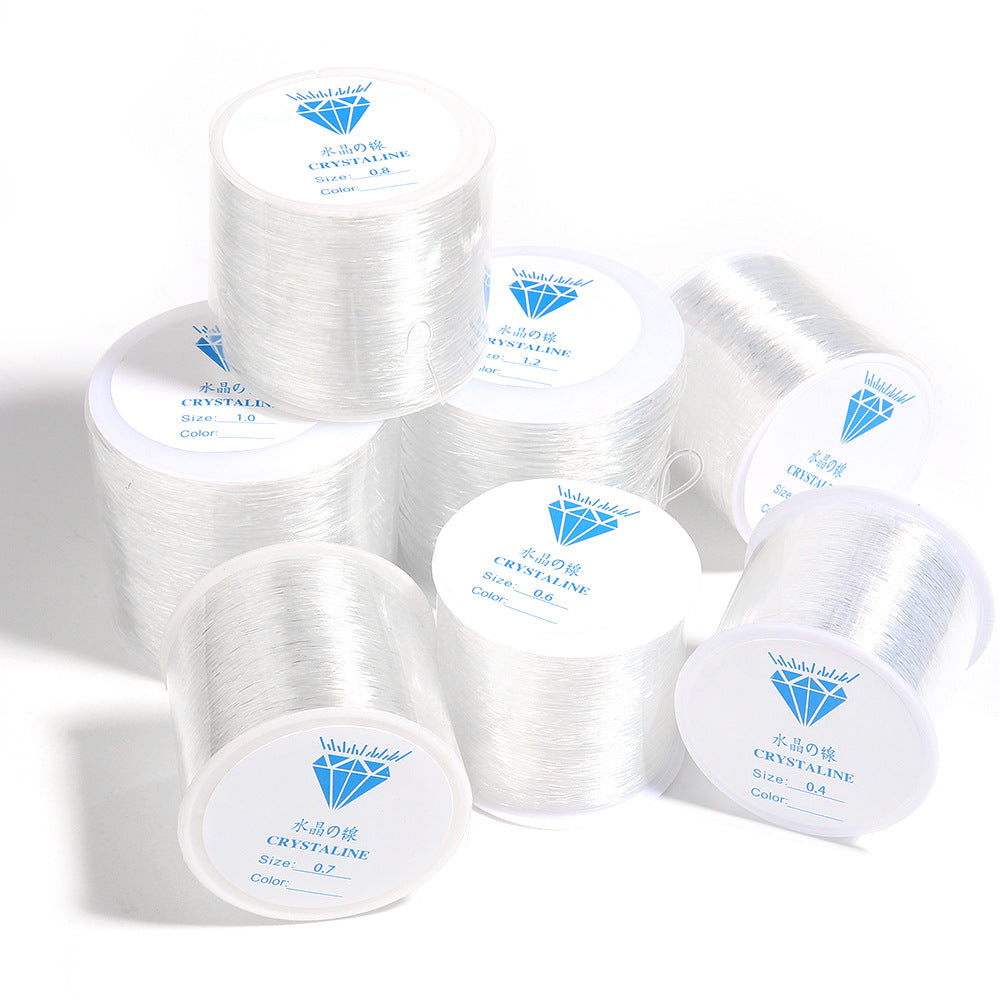 Transparent Crystal Elastic Cord Polyester 0.4mm-1.5mm 80m Per Roll