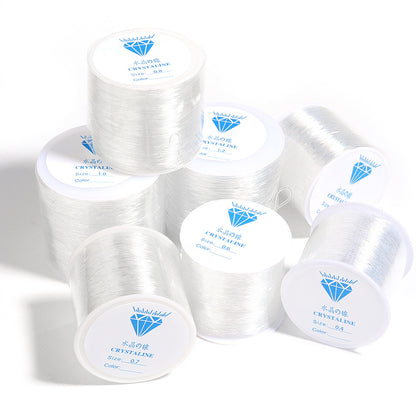 Transparent Crystal Elastic Cord Polyester 0.4mm-1.5mm 80m Per Roll