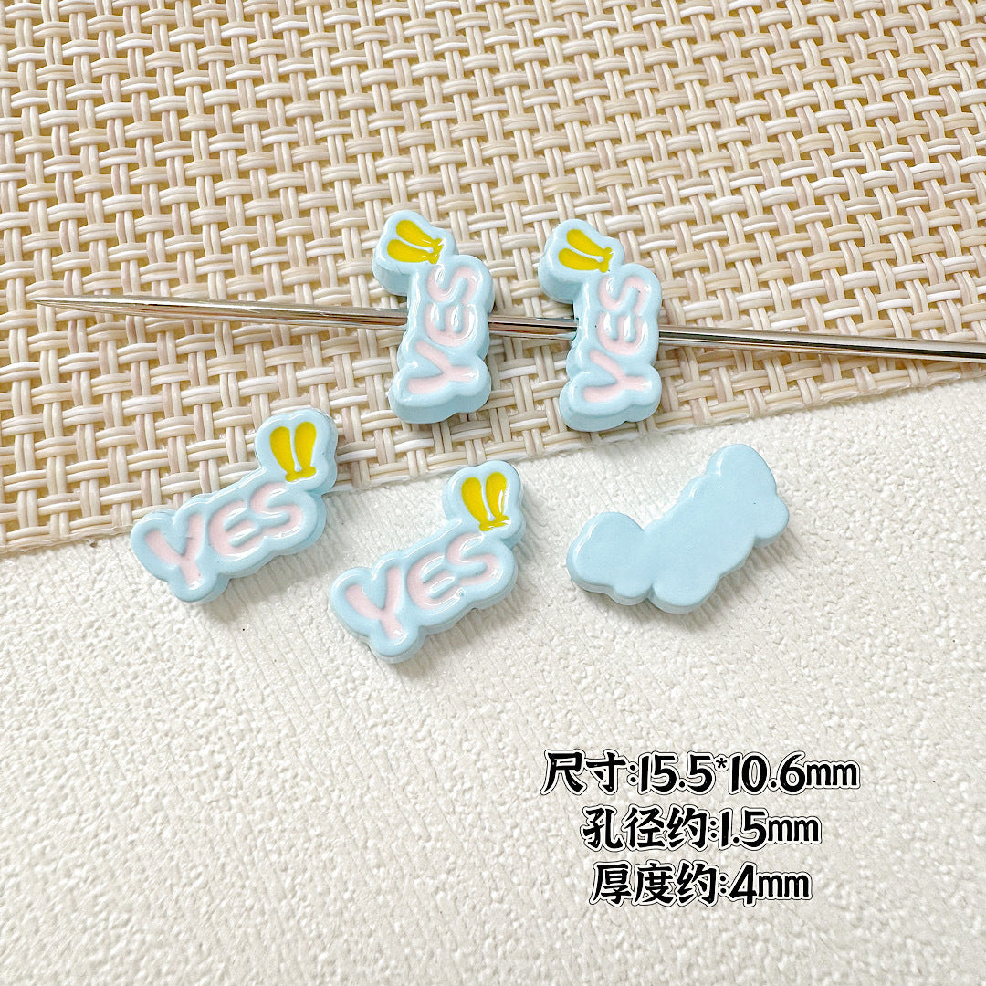 Baking Painted WOW&YES Metal Beads 13mm 15mm Colorful Alloy 20pcs 17