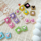 Strawberry and Mouse Metal Beads 13mm Pastel Painted Cookie Design 10pcs 3