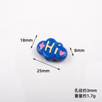 Painted Cloud Stars Acrylic Beads 25x18x8mm Glossy Colorful 10pcs 2