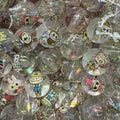 Transparent Round Acrylic Beads 16mm Bunny Printed 100pcs