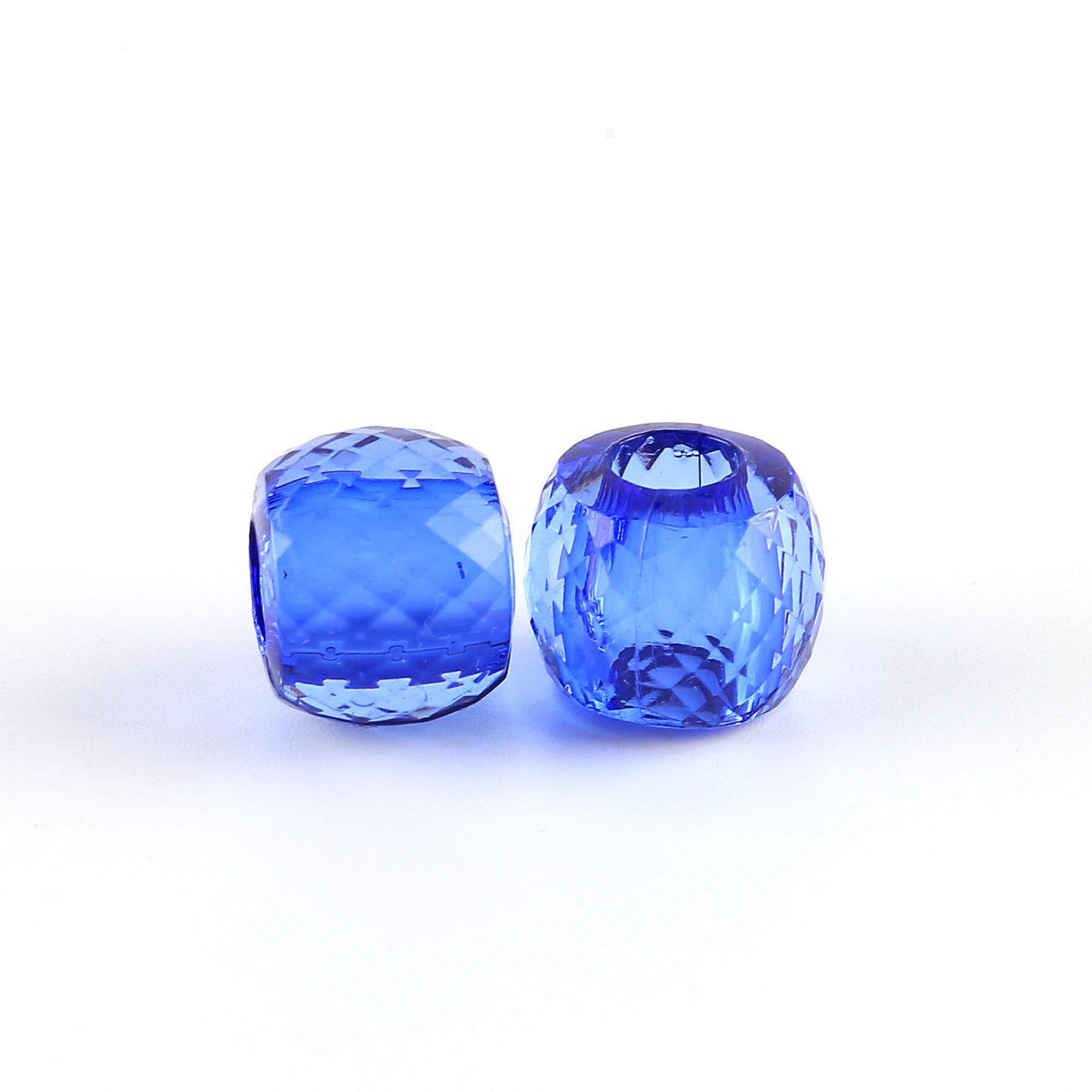 Faceted Pony Beads Acrylic 13mm Transparent Large Hole 50pcs 13