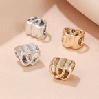 Heart Metal Beads 10mm Hollow Double Large Hole Alloy 20pcs
