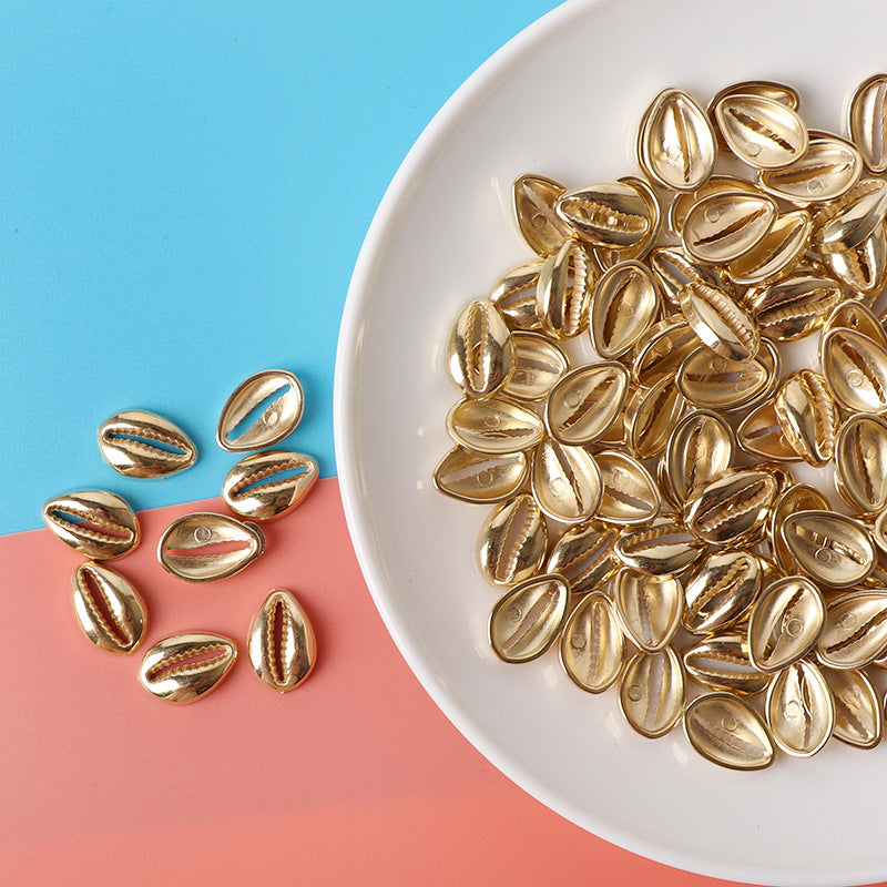 Golden Conch Shaped CCB Plastic Beads 12x17mm 200pcs 3