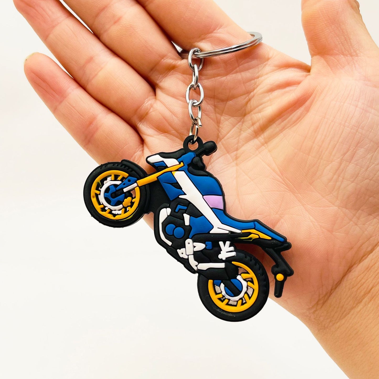 PVC Motorcycle Keychain Trendy Vibrant Colors Urban Style 3