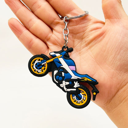 PVC Motorcycle Keychain Trendy Vibrant Colors Urban Style 3